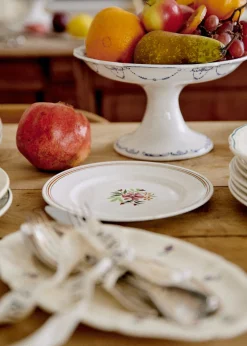 Assiettes à Dessert Anciennes, Crème Fleuries-Sezane Clearance