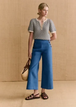 Pantalon Marino Crop-Sezane Hot